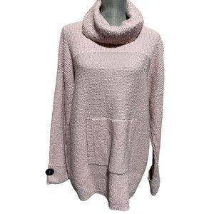 neon buddha baby pink cowl neck sweater size XL